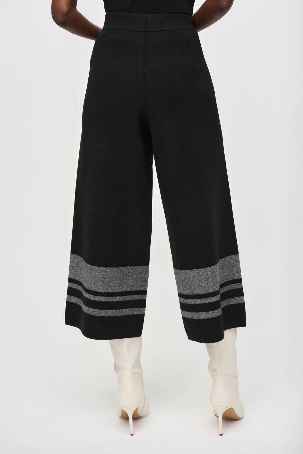 Joseph Ribkoff - Striped Knit Pull On Culotte Pant