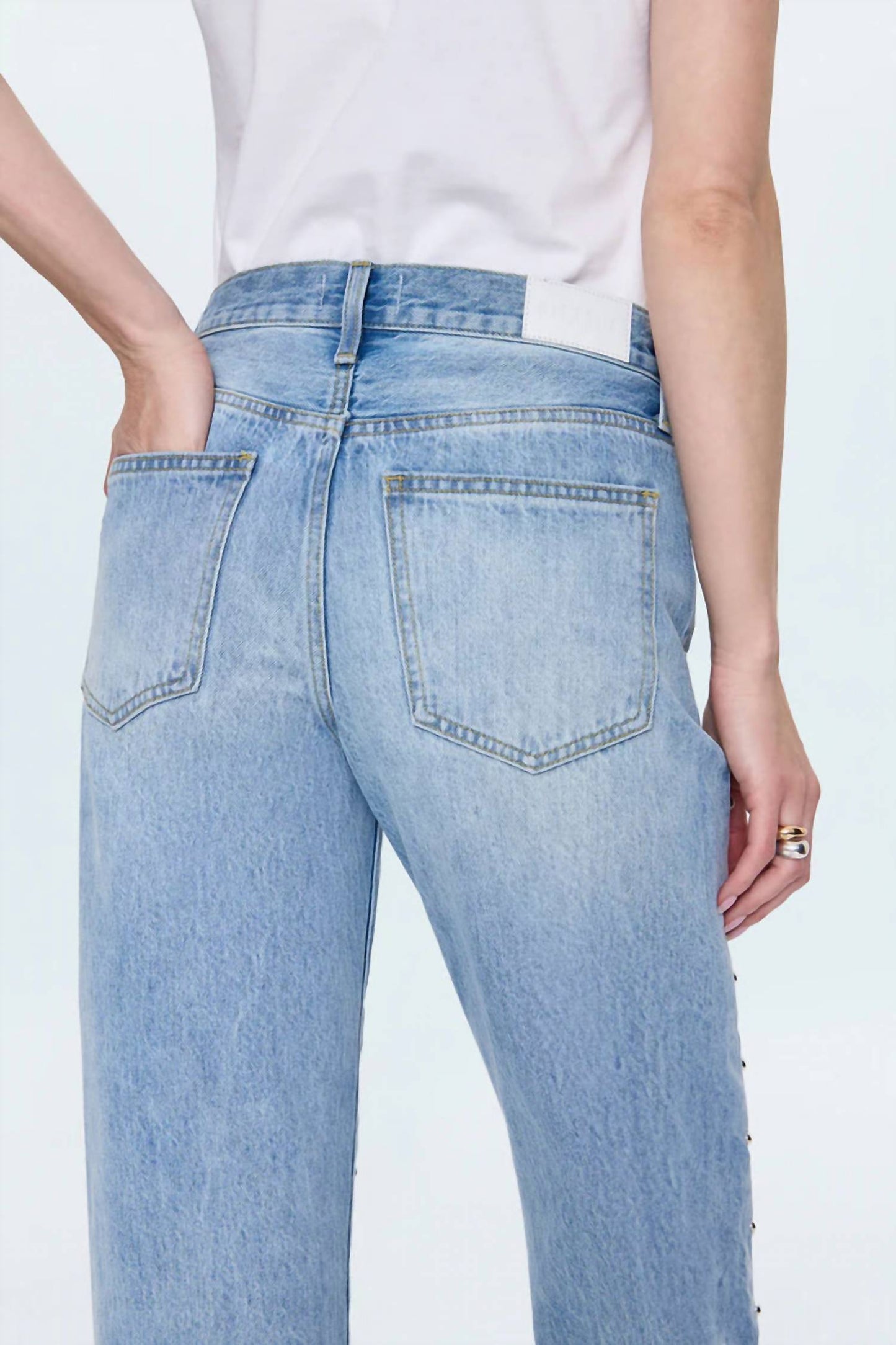 Pistola - Lexi Mid Rise Bowed Straight Jeans