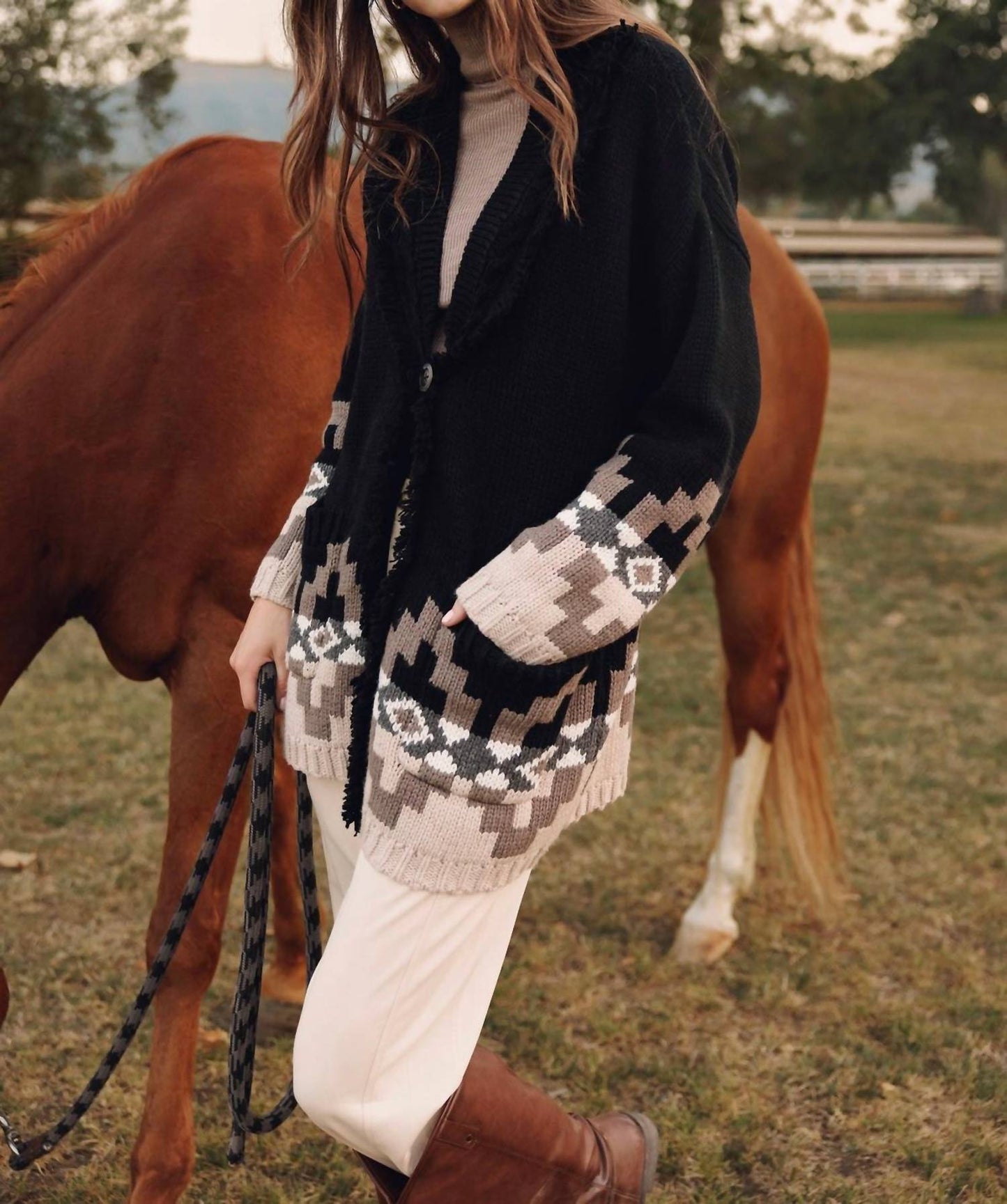 27 Miles Malibu - Demeree Cardigan With Southwestern Pattern