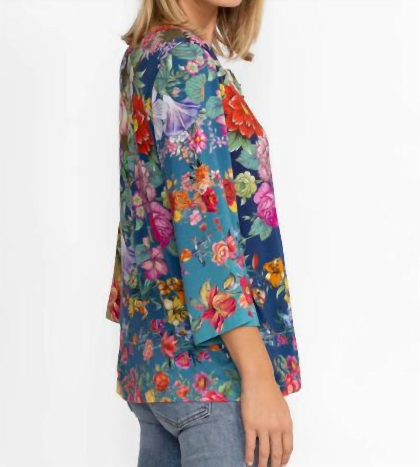 Johnny Was - Women's Neutra Button Front Long Sleeves Henley Tee