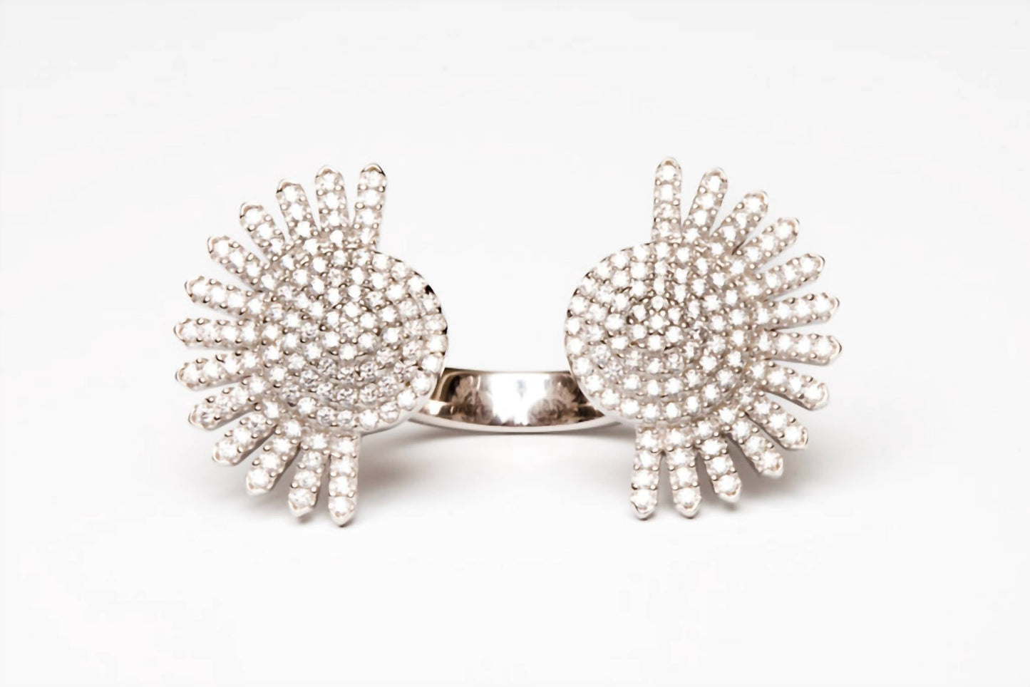 Avenue Chic - Women's Half Sunburst Cuff Ring