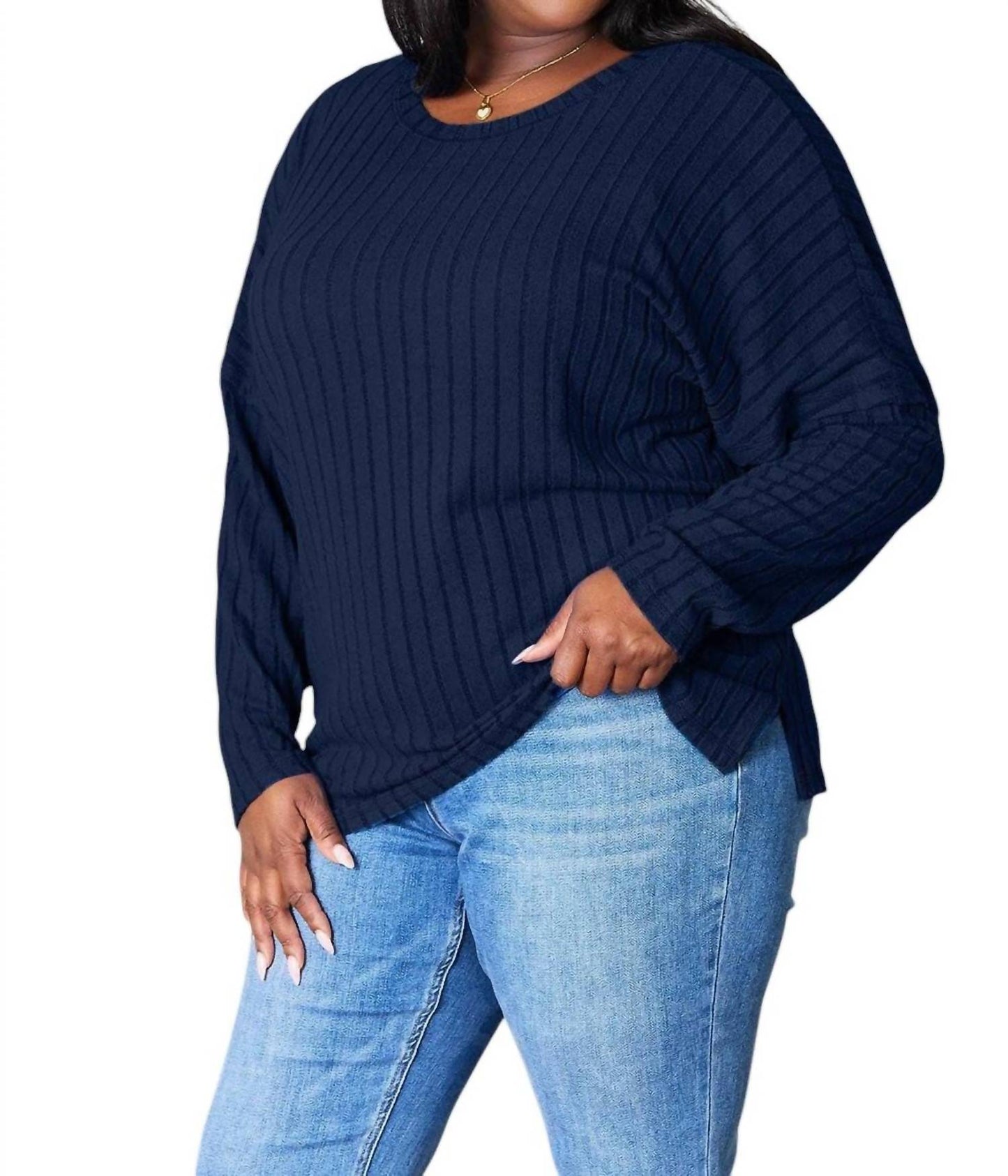 Basic Bae - Sophisticated Ribbed Knit Top