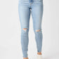 Judy Blue - Mid Rise Tummy Control Destroy Skinny Jeans