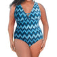 Always For Me - Plus Size Double V Plunge One Piece Swimsuit