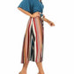 Chris & Carol - V-neck Striped Midi Dress - Plus