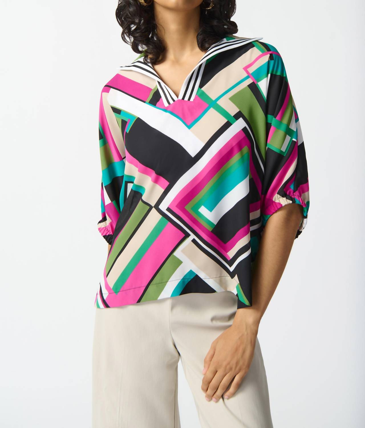 Joseph Ribkoff - Geometric Print Boxy Top