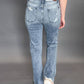 Judy Blue - Sandra Destroyed Mid Rise Straight Leg Jeans