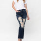 Judy Blue - Mid Rise Heavy Destroyed Straight Jean