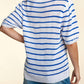 Haptics - America Puffy Embroidery Stripe Top
