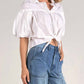 Elan - Bubble Sleeve Button Up