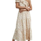 Buttermelon - Abey Leaf Print One-Shoulder Cropped Top & Maxi Skirt