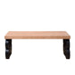 Black Scroll Base Coffee Table – 47" Rectangular Wood Living Room Table