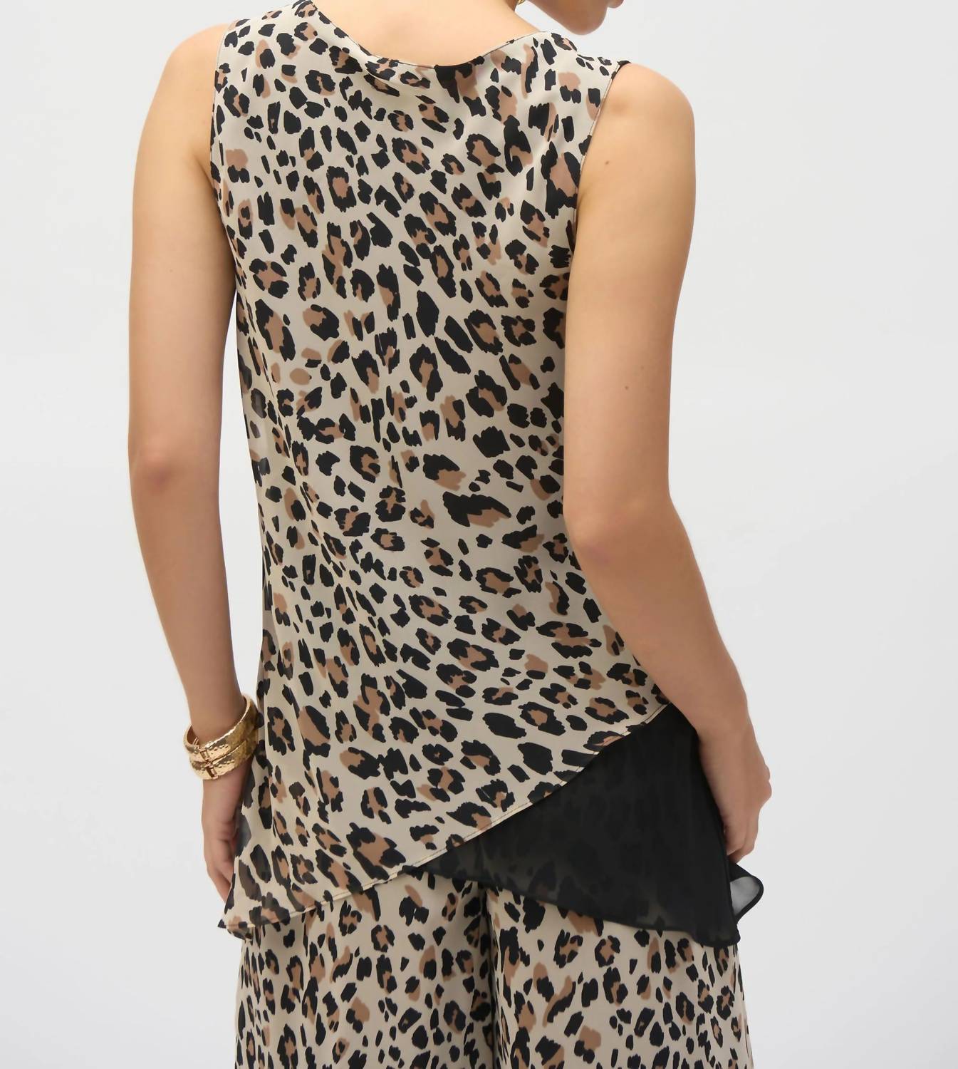 Joseph Ribkoff - Animal Print Reversible Chiffon Tunic Top