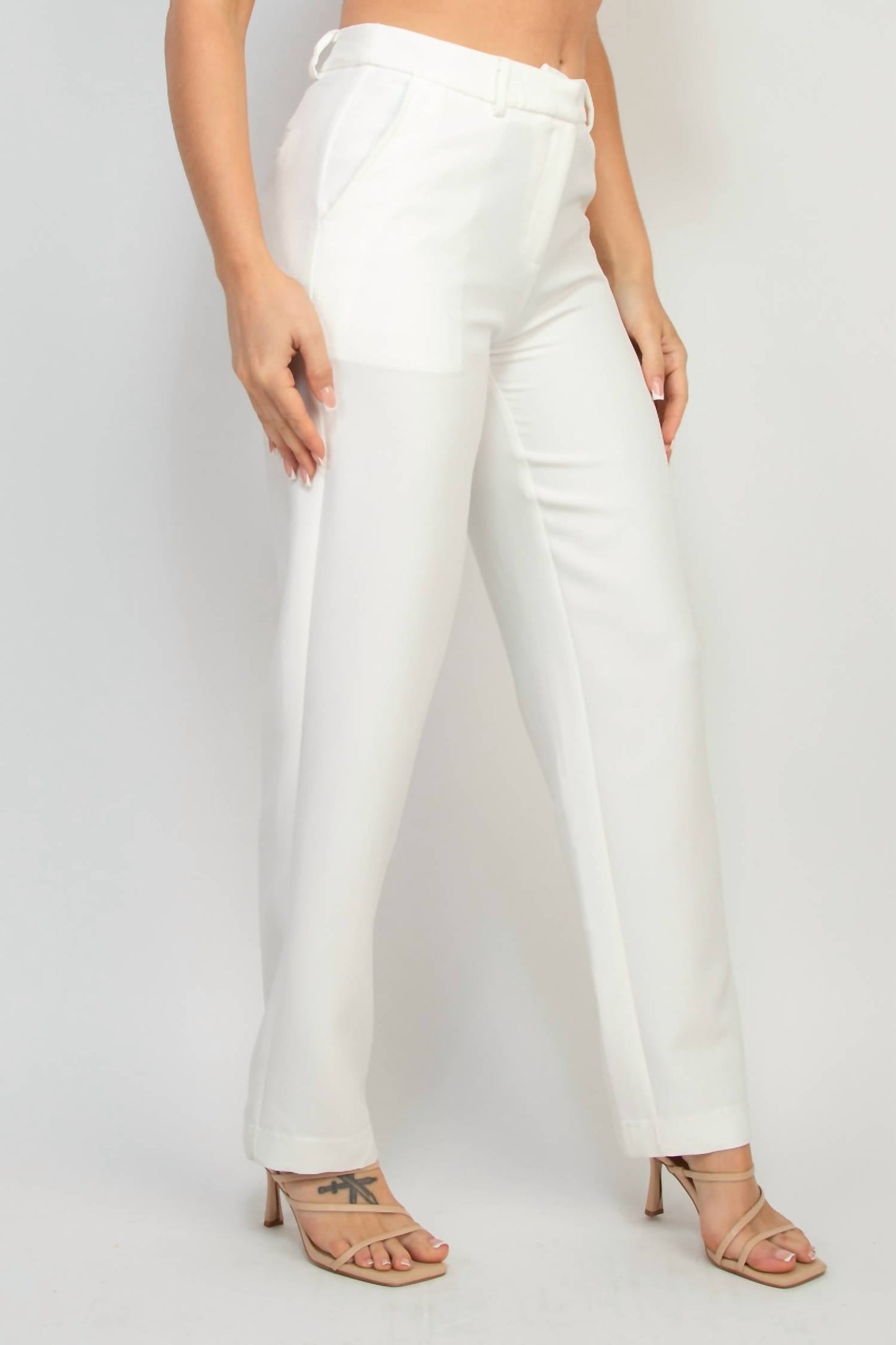 A.C.G. Los Angeles - Mid Rise Dressy Pants With Pockets On Sides