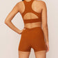 Wolven - Vegan Suede Finish Active Racerback Bra