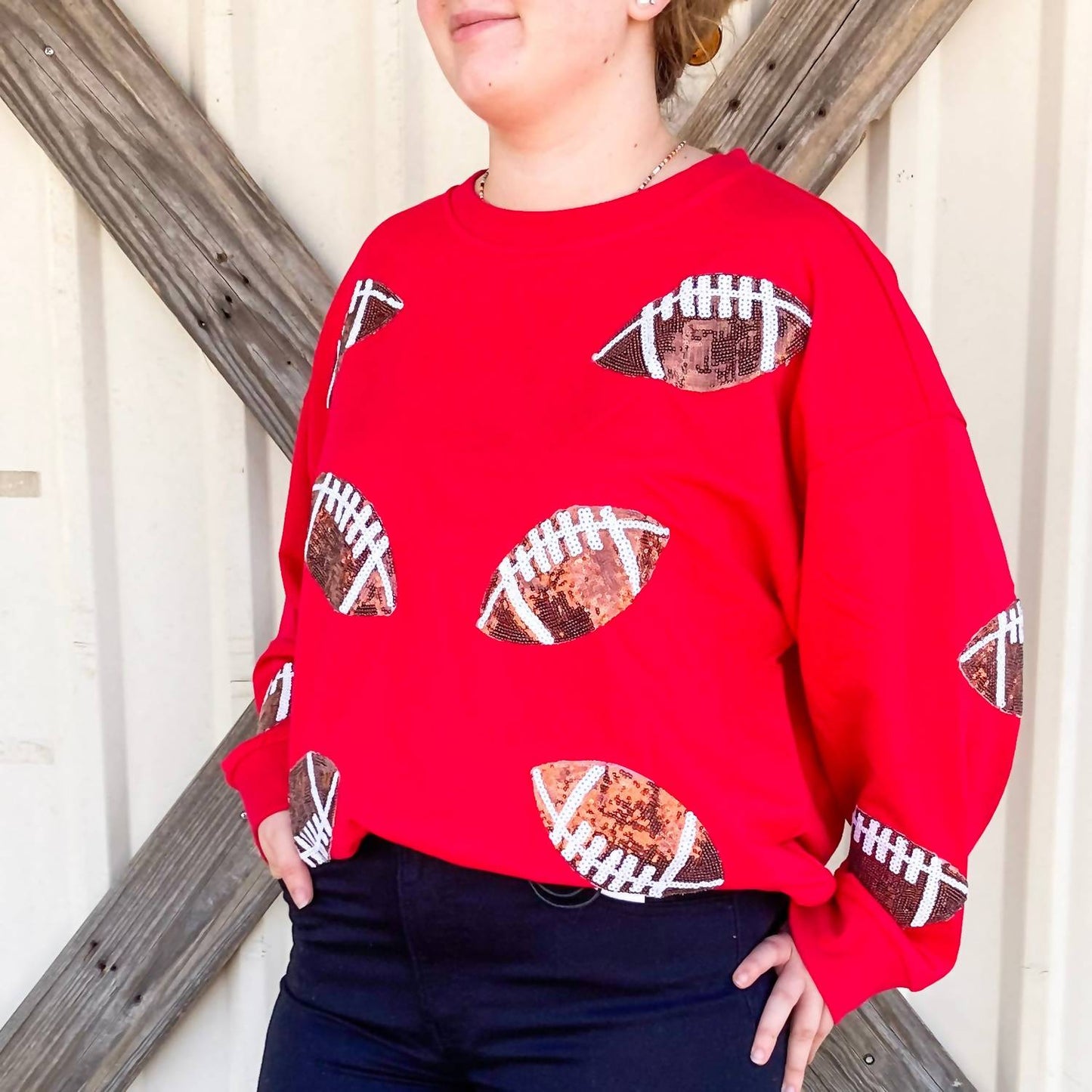 Bibi - Football Sequin Sweatshirt