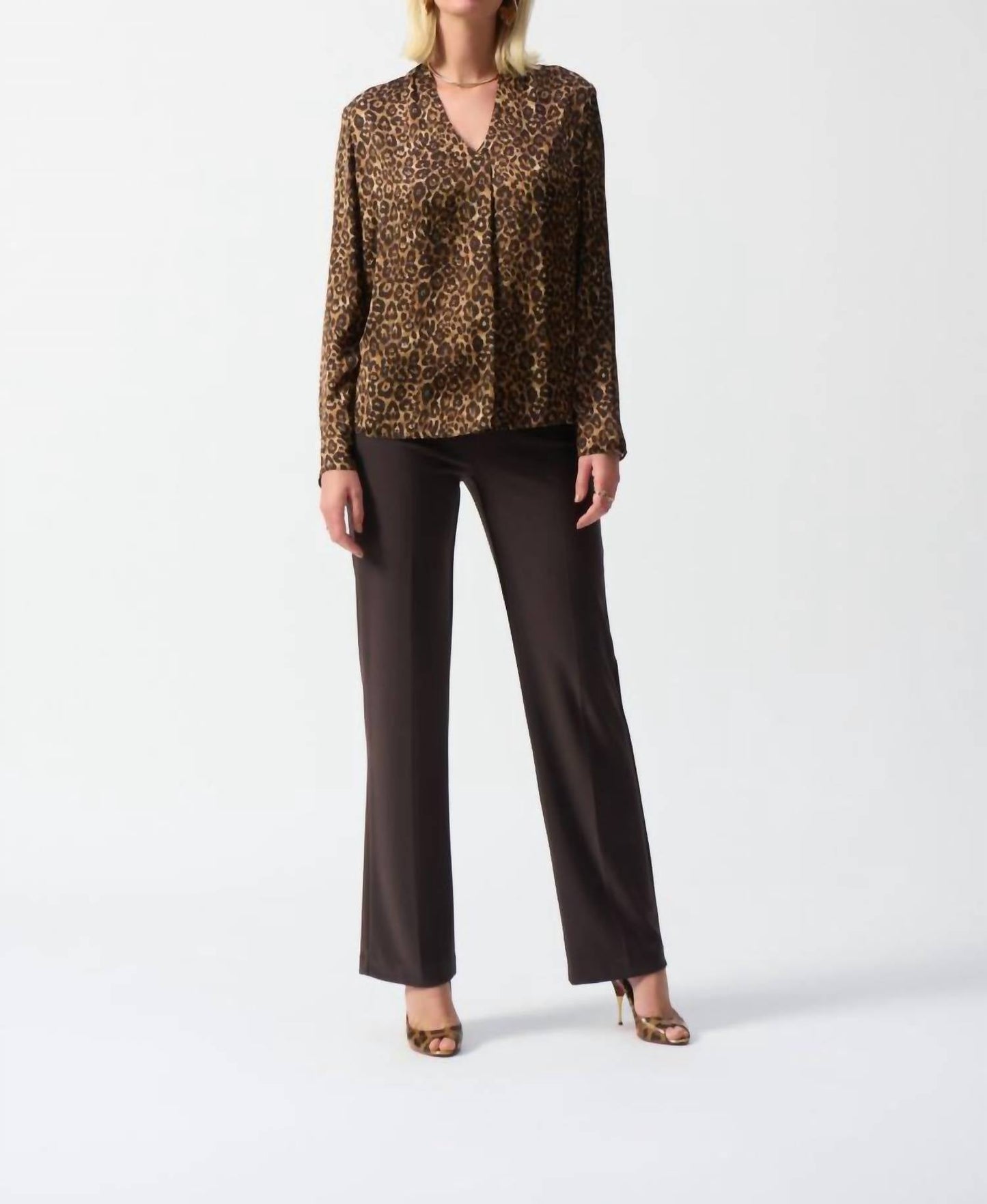 Joseph Ribkoff - Animal Print Long Sleeve Satin Top