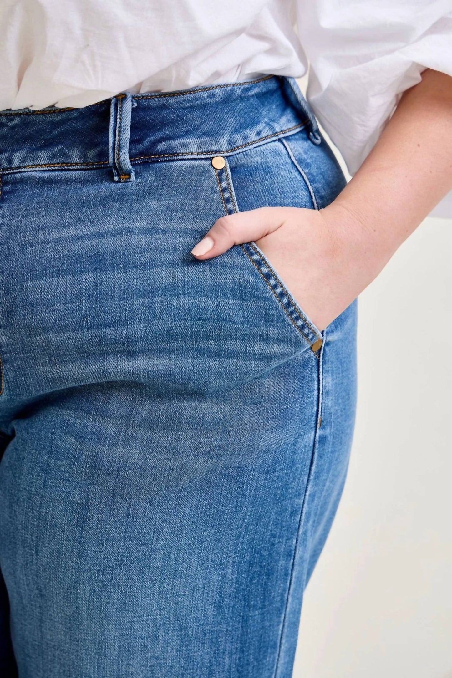 Judy Blue - High Waist Trouser Column Jeans - Petite