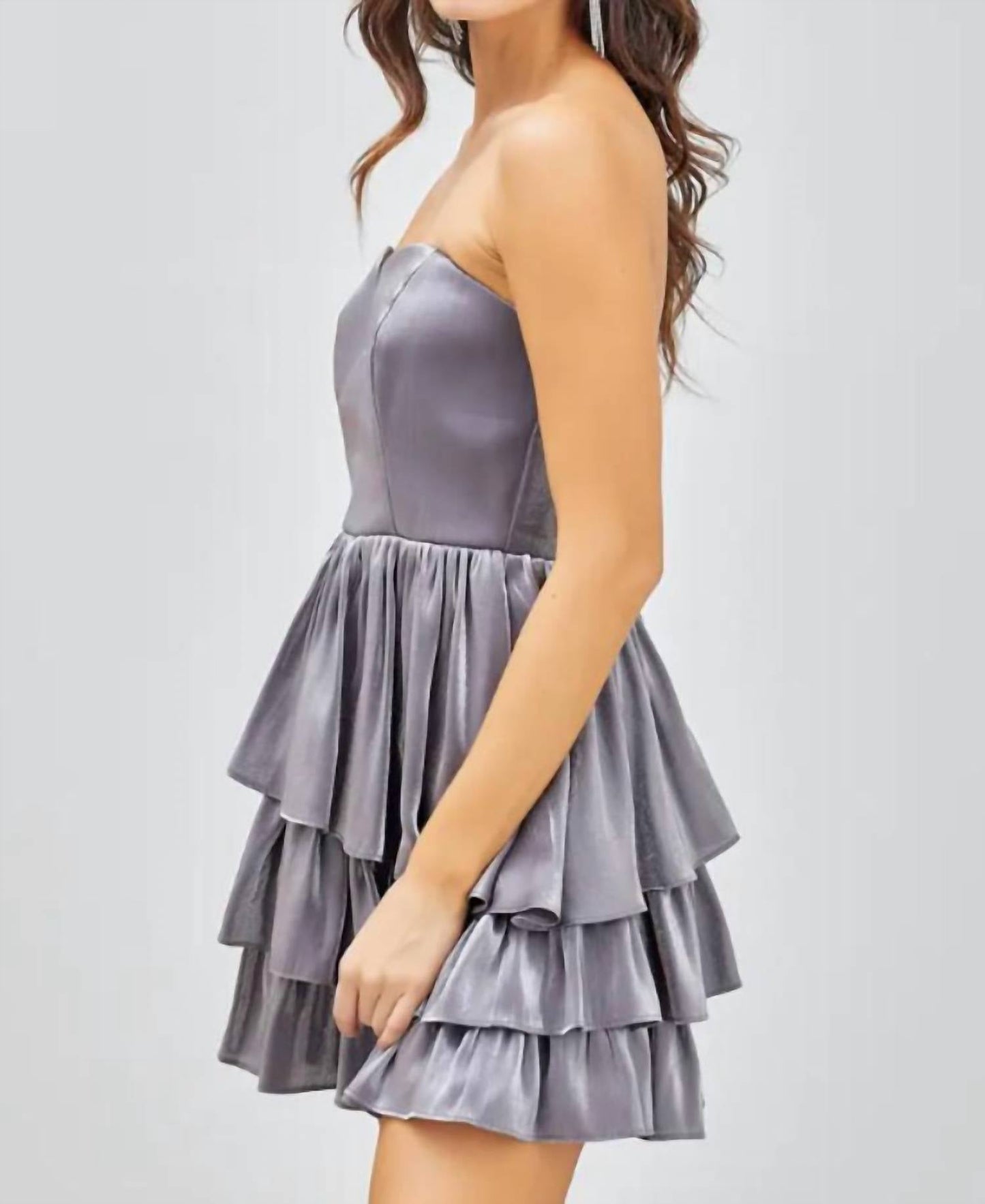 Do+Be - Open Shoulder Ruffle Mini Dress