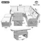 Outdoor Furniture Set Patio Rattan with Recliners and Tables