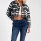 Elan - Bianca Cropped Plaid Shacket