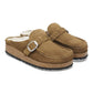 Birkenstock - महिलाओं के बकली शियरलिंग स्लिप ऑन शूज़