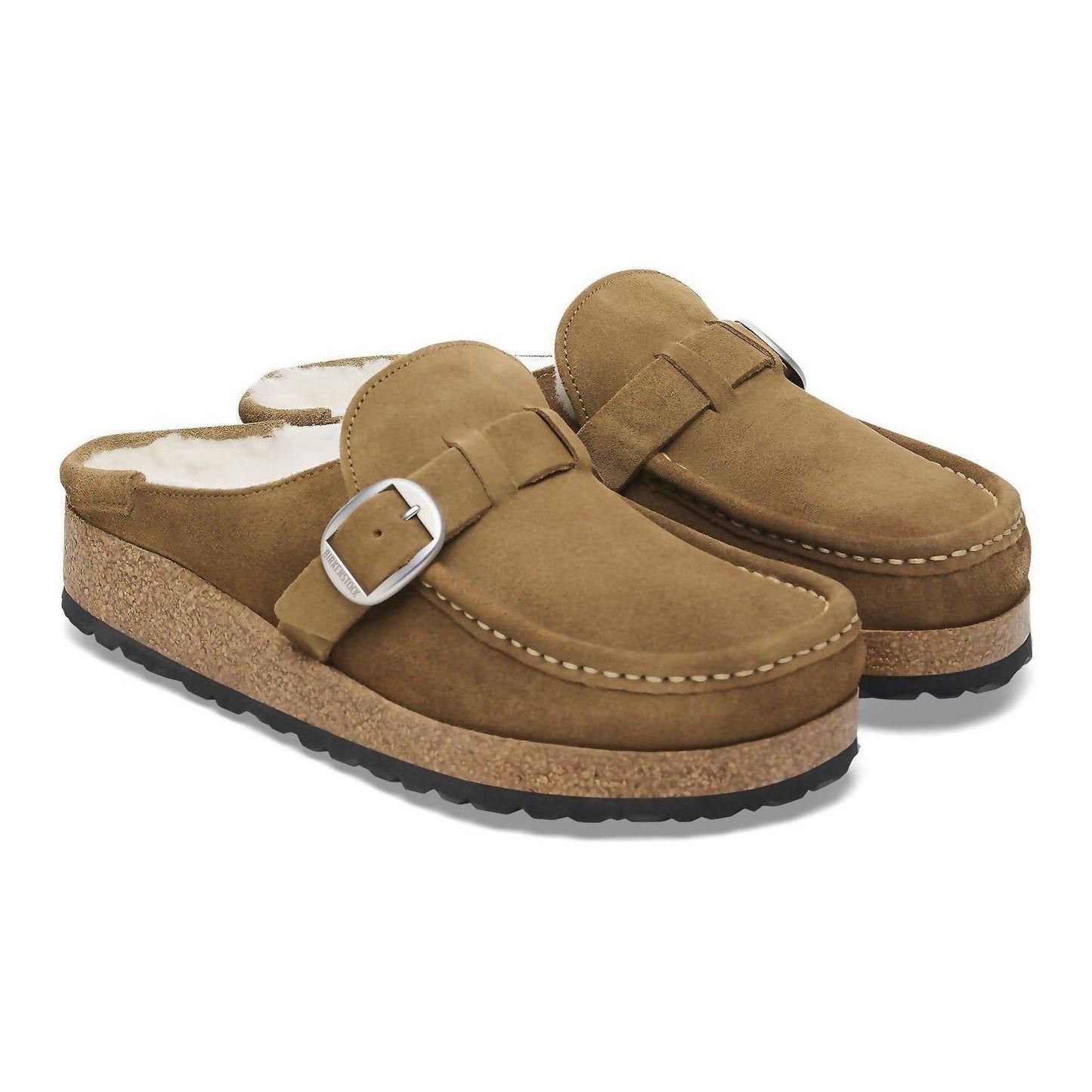 Birkenstock - महिलाओं के बकली शियरलिंग स्लिप ऑन शूज़