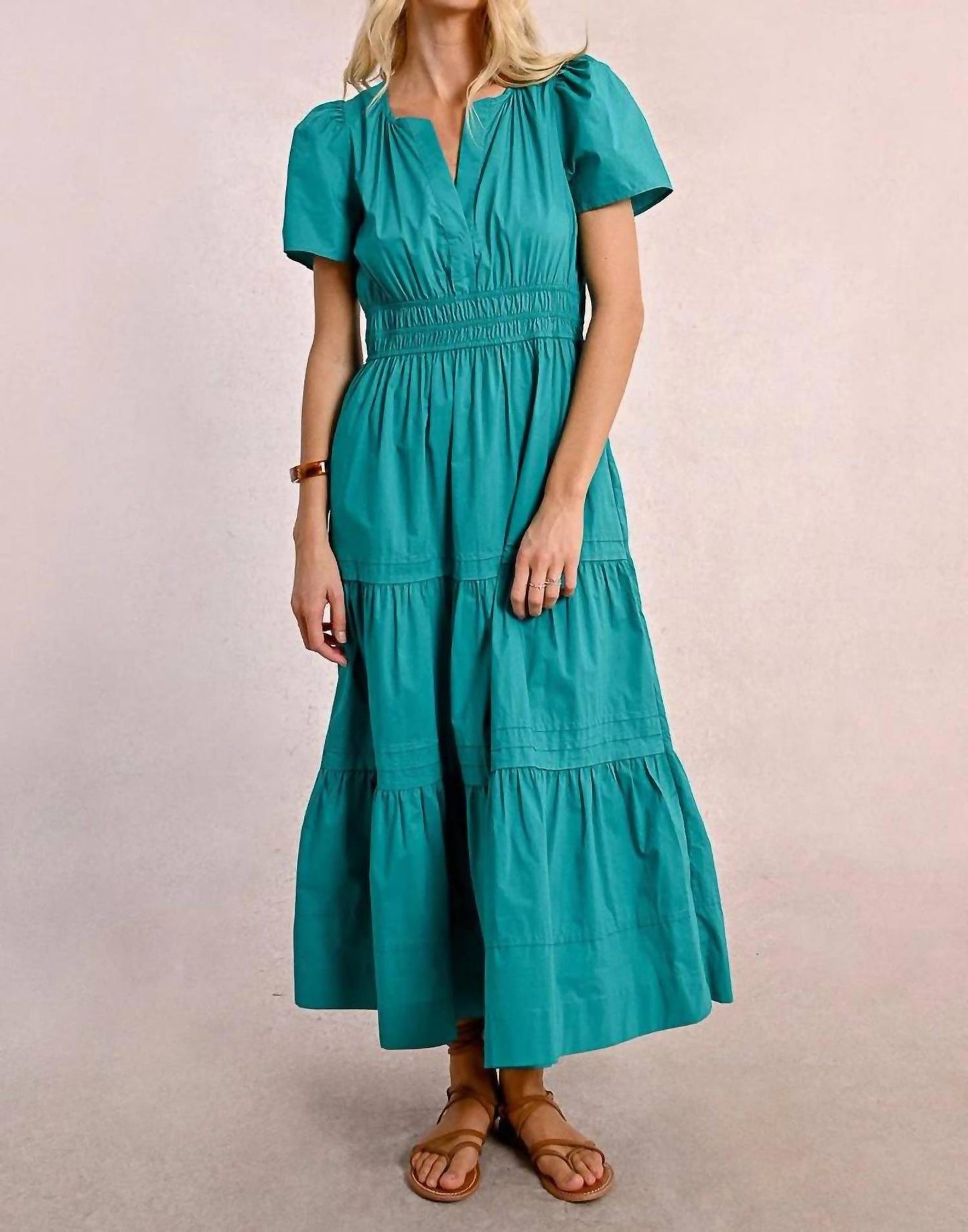 Molly Bracken - Short Sleeve Tiered Maxi Dress