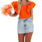 Day + Moon - Ribbed Ruffle Square Neck Top