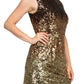 Adrianna Papell - Ombre Boat Neck Sequin Sheath Dress