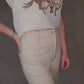 Allie Rose - Suede Laser Cut Wide Leg Pants