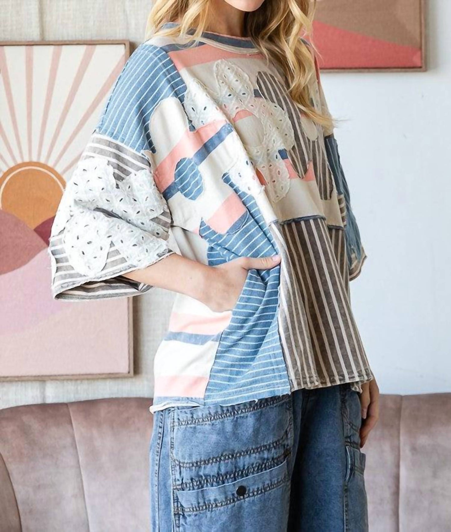 Oli & Hali - Flower Patchwork Top