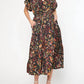 Entro - Satin Printed Midi Dress