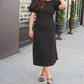 Aureum - Rosette Tie Midi Dress