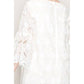 Ina - Floral Lace Three Quarter Sleeves Mini Dress