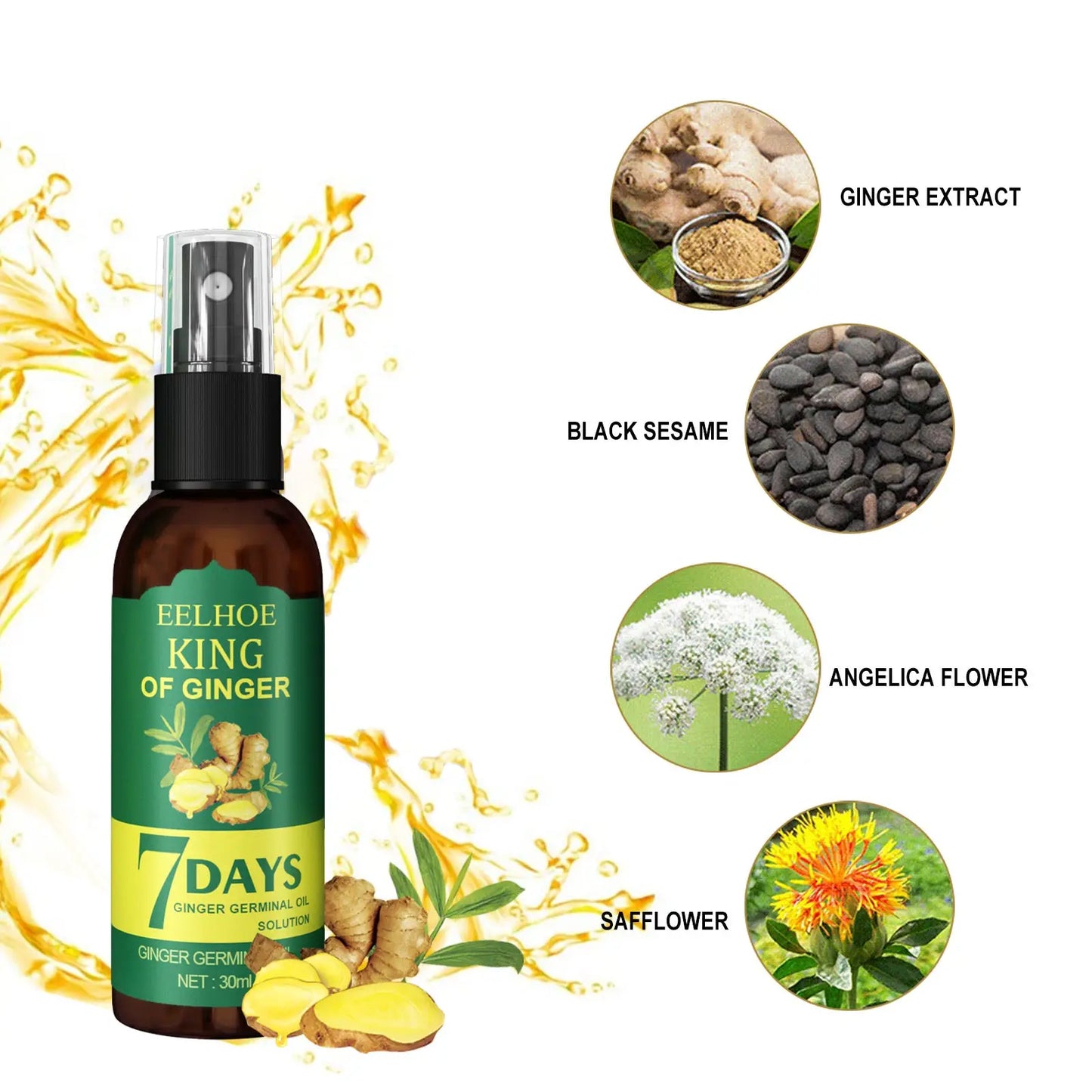 Eelhoe King of Ginger Hair Growth Spray 30ml Strengthening Oil