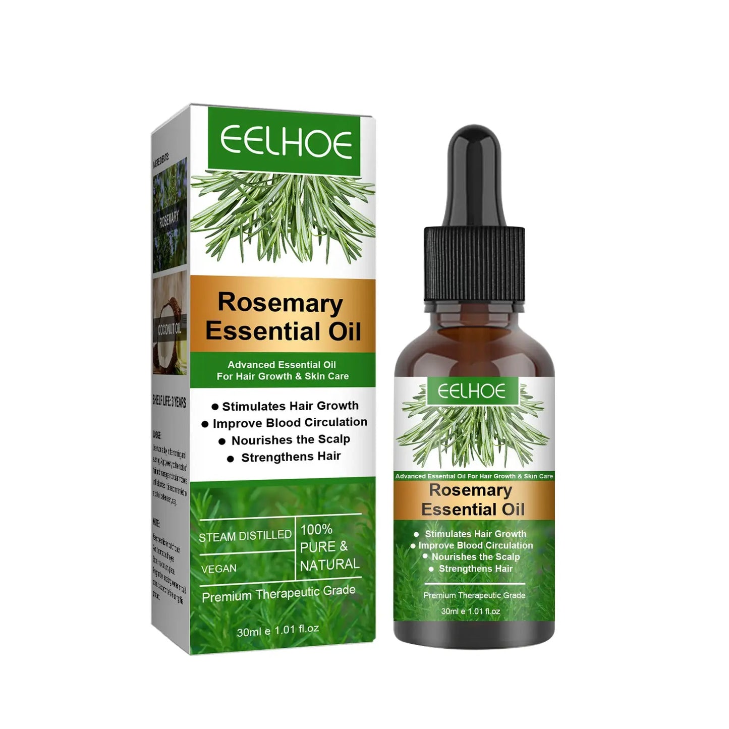 Eelhoe Rosemary Hair Growth Oil and Dermaroller Set