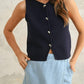 Miou Muse - J'adore Sculpted Metal Button Knit Vest