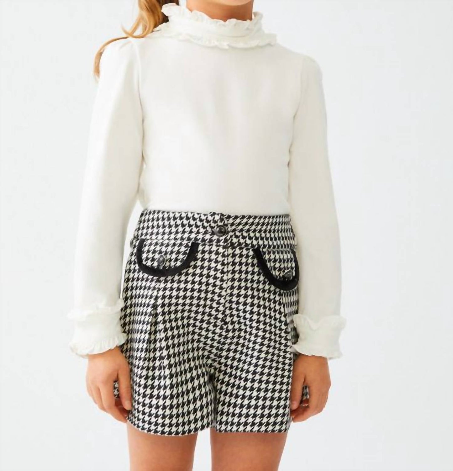 Abel & Lula - Metallic Houndstooth Shorts
