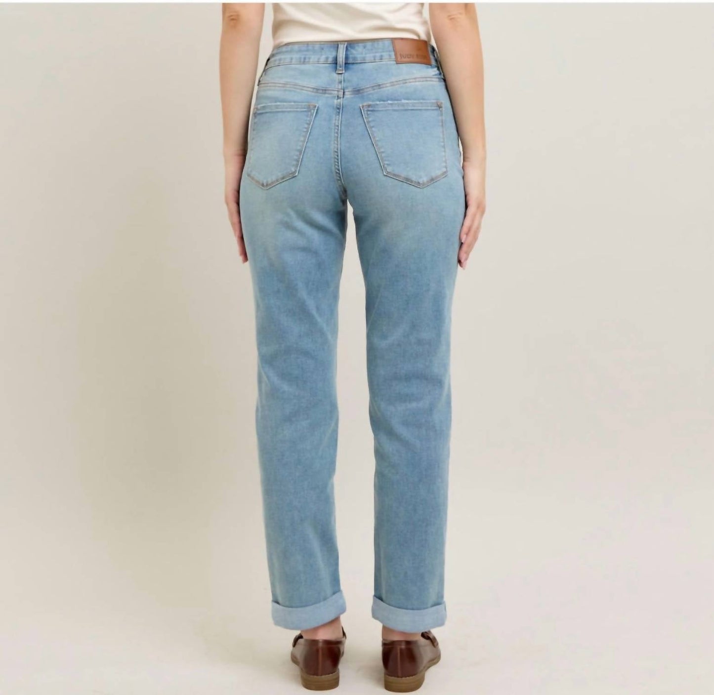 Judy Blue - V-front Cuffed Boyfriend Jeans