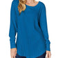 Basic Bae - Chic Ribbed Round Neck Slit Tee