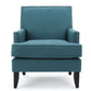 Serenada Upholstered Fabric Club Chair With Nailhead Trim And Tapered Birch Legs
