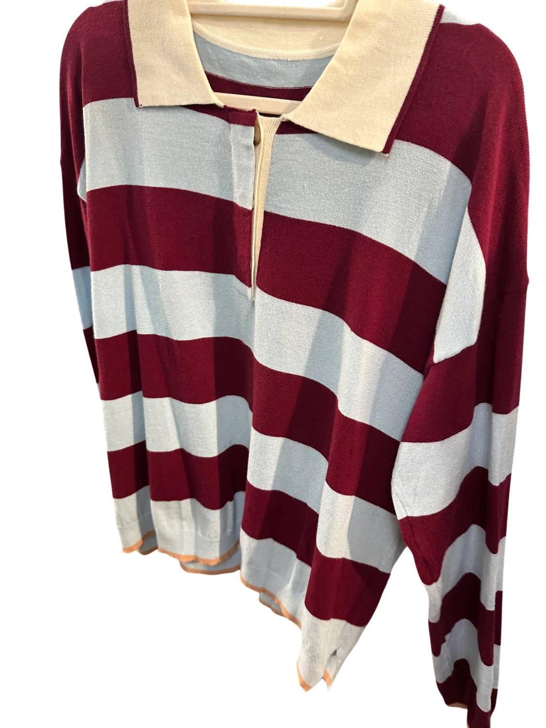 &Merci - Women's Rugby Stripe Long Sleeve Sweater