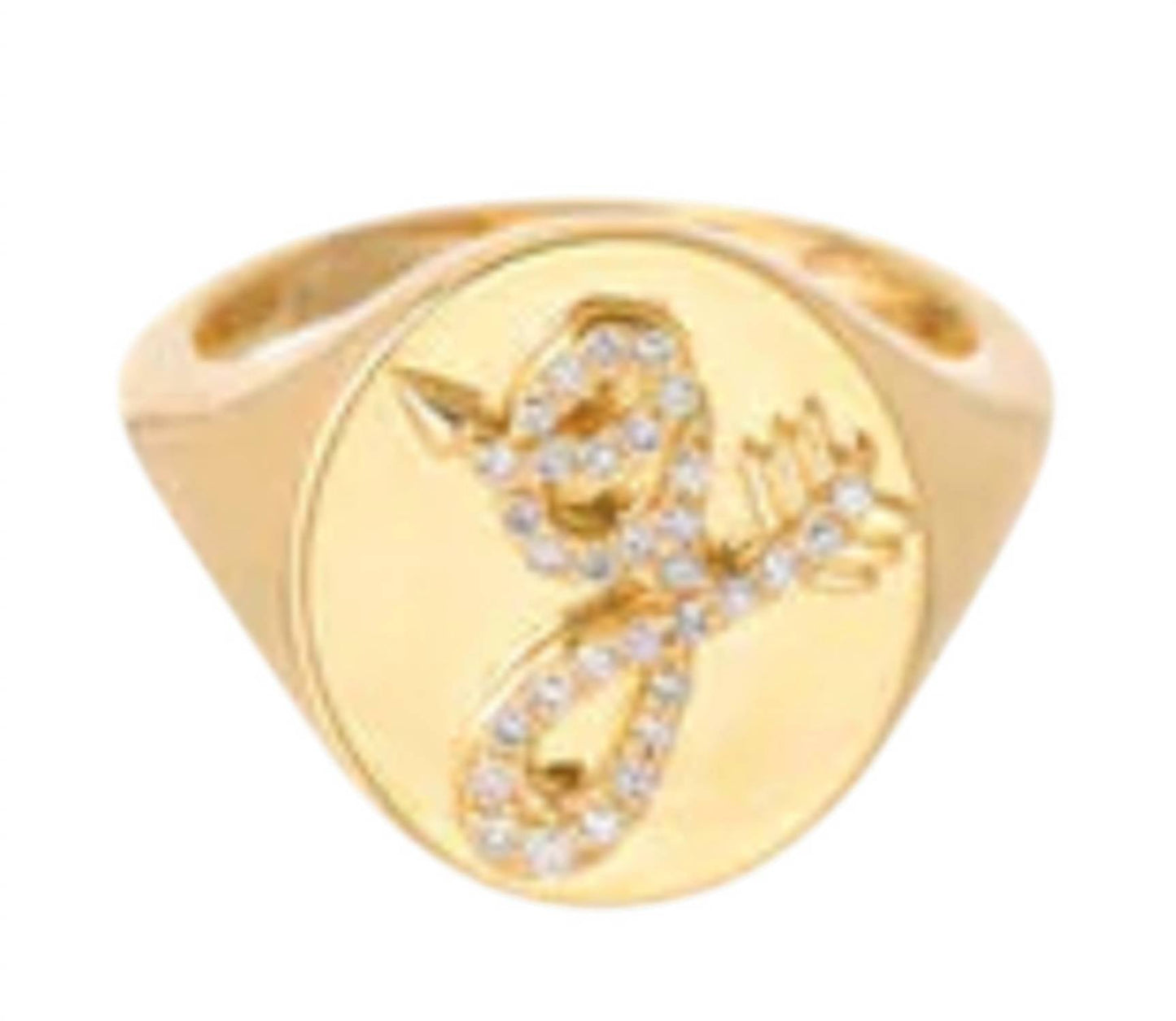Adina Reyter - Women's Diamond Arrow Initial Signet Ring - G