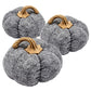 Set of 3 Plush Fabric Pumpkins in Brown