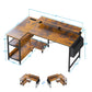 L-Shaped Gaming Desk With Power Outlets, Monitor Stand & Storage Shelves
