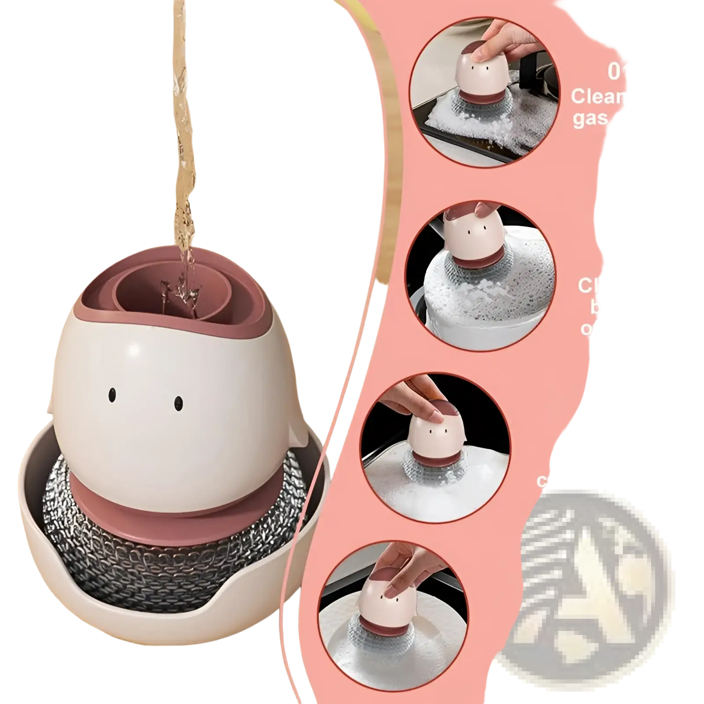 Egg Dish Brush Automatic Liquid Soap Dispenser Scrubber