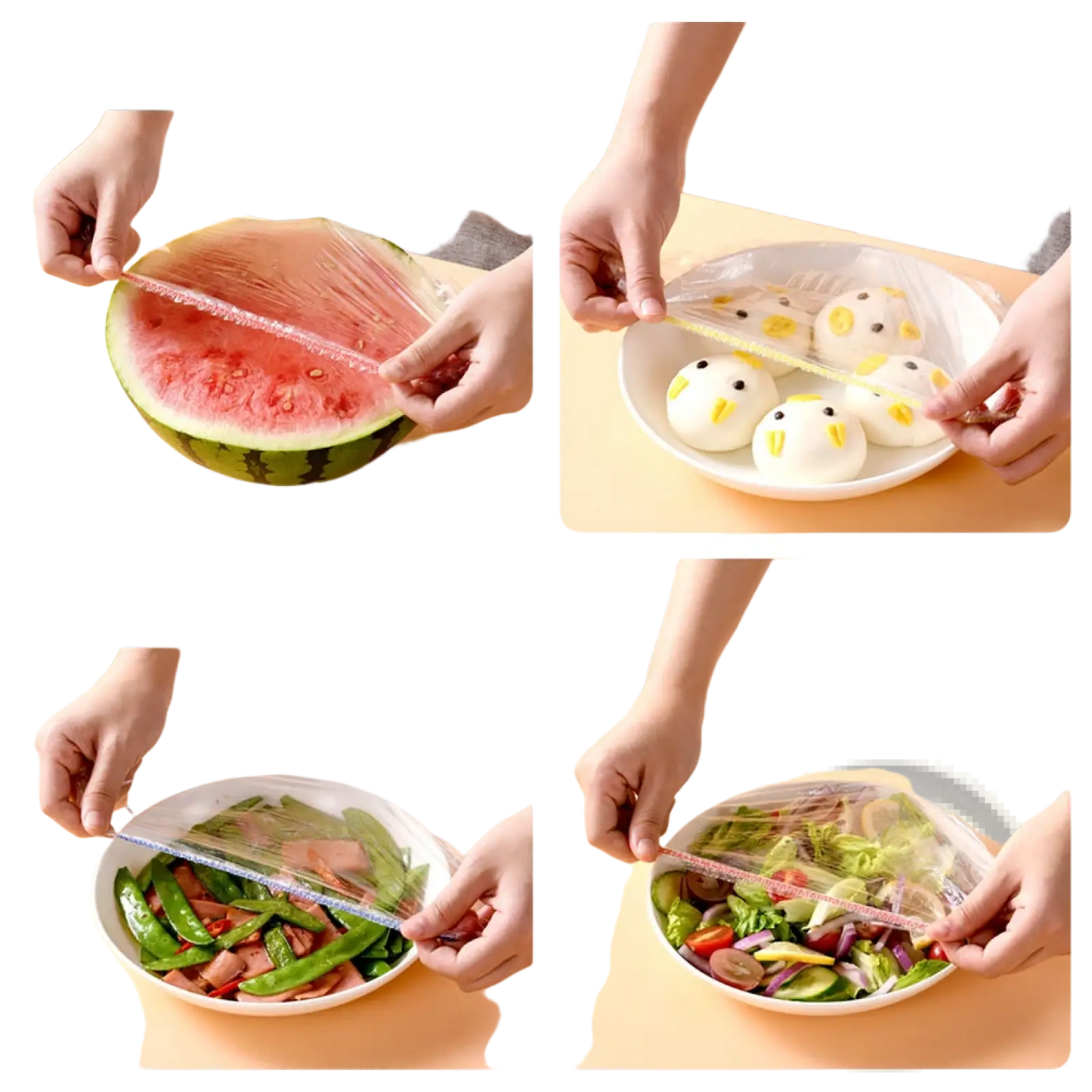 Elastic Food Storage Covers 100pcs Plastic Bowl Wrap
