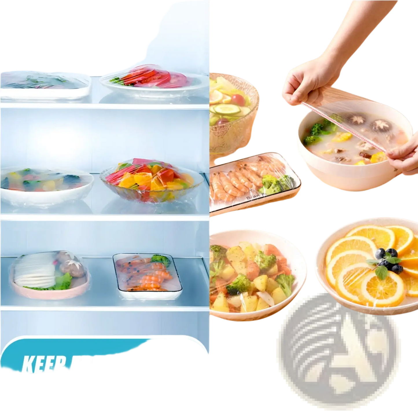 Elastic Food Storage Covers 100pcs Plastic Bowl Wrap