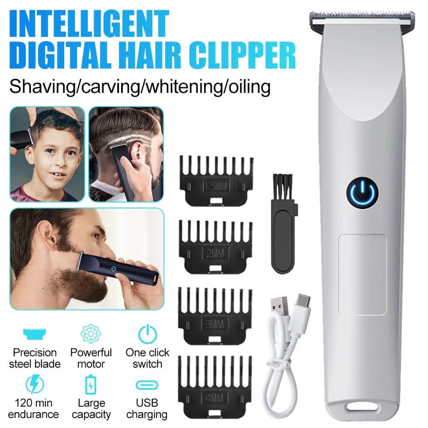 Electric Beard Shaver Rechargeable Usb Hair Trimmer